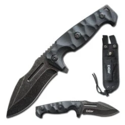 9 Inch Tactical Fixed Blade Full Tang Military Knife With Molle Sheath
