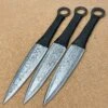 Pack Of 3 Damascus Throwing Kunai Knife, Sharp Throwers - 12 Inches -Knife Shop DM1118TH