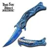 Dark Side Blades Dragon Spring Assisted Folding Knife - Blue Titanium -Knife Shop DSA019BL