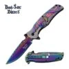 Dark Side Blades Skull And Dragon Spring Assisted Pocket Knife Rainbow