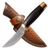 Elk Ridge 7.5" Wood Handle Fixed Blade Hunting Skinning Knife Damascus Steel -Knife Shop ER 050DM