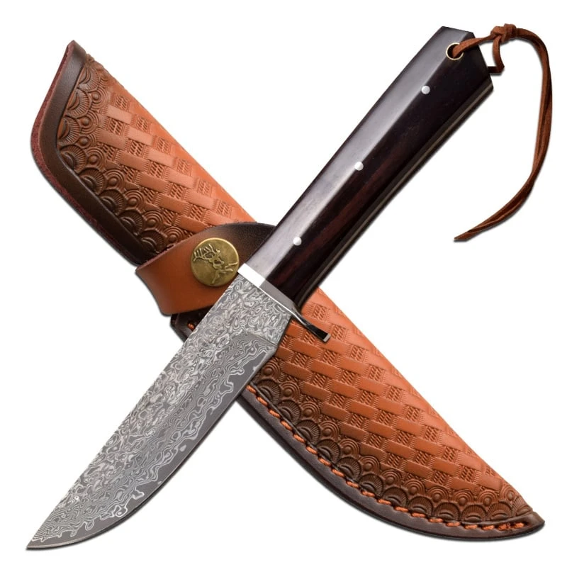 Hunting Knife Full Tang Fixed Blade Knife Damascus Blade 3 Hunting Knife Full Tang Fixed Blade Knife Damascus Blade