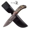 Elk Ridge 7.75 Inch Fixed Blade Hunting Knife Camo Coated Wood Handle -Knife Shop ER554CA