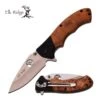 Elk Ridge Folding Pocket Knife Burl Wood Handle And Black G10 Bolster 1 Elk Ridge Folding Pocket Knife Burl Wood Handle And Black G10 Bolster -Knife Shop ER566SBW
