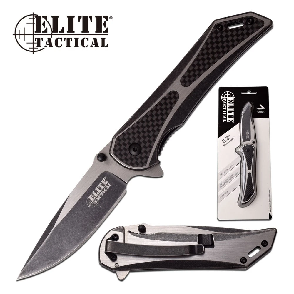 Elite Tactical Manual Folding Pocket Knife Black Handle 3 Elite Tactical Manual Folding Pocket Knife Black Handle