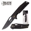 Elite Tactical Manual Folding Pocket Knife Black Carbon Fiber Handle -Knife Shop ET 1013