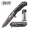 Elite Tactical Manual Folding Pocket Knife Gray Aluminum And G10 Handle -Knife Shop ET 1026 GYCS