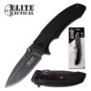 Elite Tactical Spring Assisted Knife 8.25 Inch Black Pocket Knife