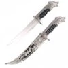 Antique Silver Wolf Collectors Dagger Fixed Blade Hunting Knife With Scabbard -Knife Shop FL15208W 1