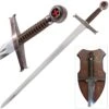 Crusader Knight Templar Red Cross Sword With Wall Mount -Knife Shop FL199117 1