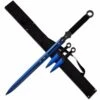 28" Blue Ninja Sword Full Tang Machete Tactical Blade 2 Pcs Throwing Knife Set -Knife Shop FL20719