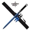 Fantasy Master 3 Piece Set Ninja Sword And Throwing Knife Set Blue -Knife Shop FM644BL