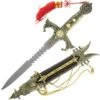 Knights Templar Dagger Short Sword Pheonix Partially Serrated Steel Blade -Knife Shop HK20391