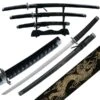 3 Piece Black Dragon Samurai Sword Set With Stand -Knife Shop JL021BDE4.1