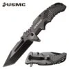 United States Marines Spring Assisted Pocket Knife Grey Handle -Knife Shop M A1058GY