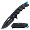 USMC Tactical Spring Assisted Knife Black Blue Marines Pocket Knife -Knife Shop M A1066BBK