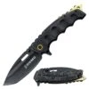 USMC Tactical Spring Assisted Knife Stonewash Gold Marines Pocket Knife -Knife Shop M A1066GSW