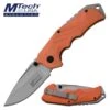 Mtech Pocket Knife 7.75 Inch Spring Assisted Knife Orange Handle -Knife Shop MTE A022 OR