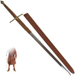 William Wallace 54 Inch Long Two Handed Brass Sword