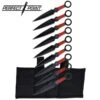 9 Piece Black Stainless Steel Ninja Throwing Knives With Sheath - 6 Inch Overall -Knife Shop PP0609.1