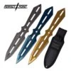 Throwing Knife 3 Piece Set Assorted Color Blue Gold Stonewash 2 Throwing Knife 3 Piece Set Assorted Color Blue Gold Stonewash -Knife Shop PP1203