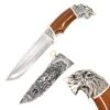 Mountain Wolf Head Dagger Fixed Blade Hunting Knife With Scabbard -Knife Shop SI18225 1
