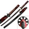 Black Samurai Sword With Black Red Cord Wrap Handle -Knife Shop SW519B