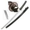 Samurai Katana Sword With Spoke Guard - Black -Knife Shop SW68B