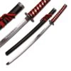 Dragon Samurai Katana Sword - Black And Red Cord Wrapped Handle -Knife Shop SW68LBK