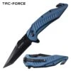 Tac Force Tactical Knife Tanto Blade Spring Assisted Knife Blue